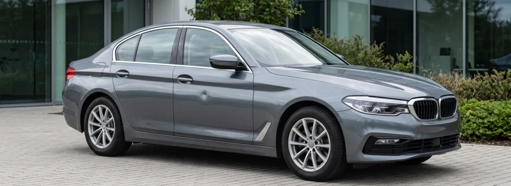 restyle-direct-auto-met-deuk-een-grijze-sedan-met-een-deuk-in-de-deur-geparkeerd-voor