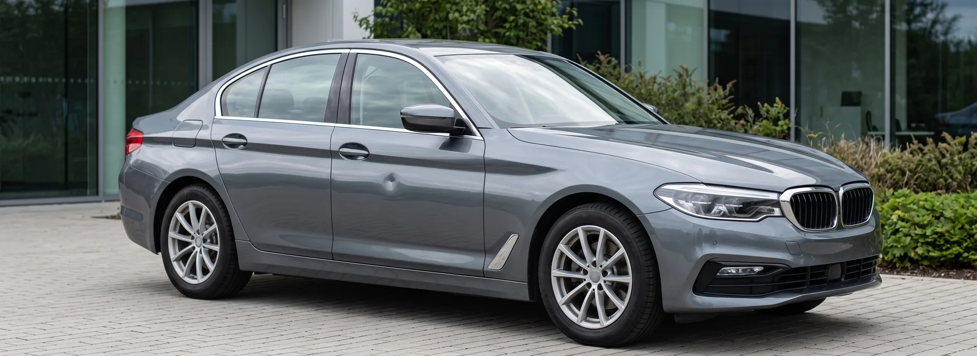 restyle-direct-auto-met-deuk-een-grijze-sedan-met-een-deuk-in-de-deur-geparkeerd-voor