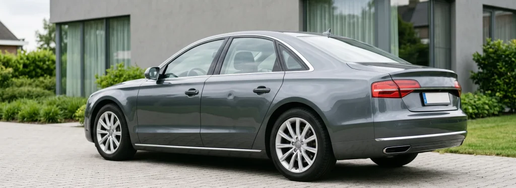 restyle-direct-auto-met-deuk-zijkant-op-de-foto-is-een-grijze-sedan-te-zien-met-een-de